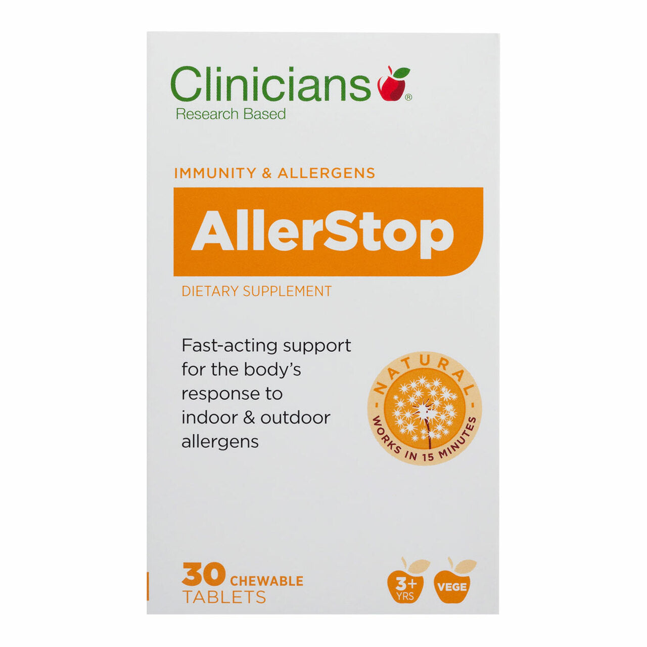 Clinicians Allerstop 30 Chewable Tablets.