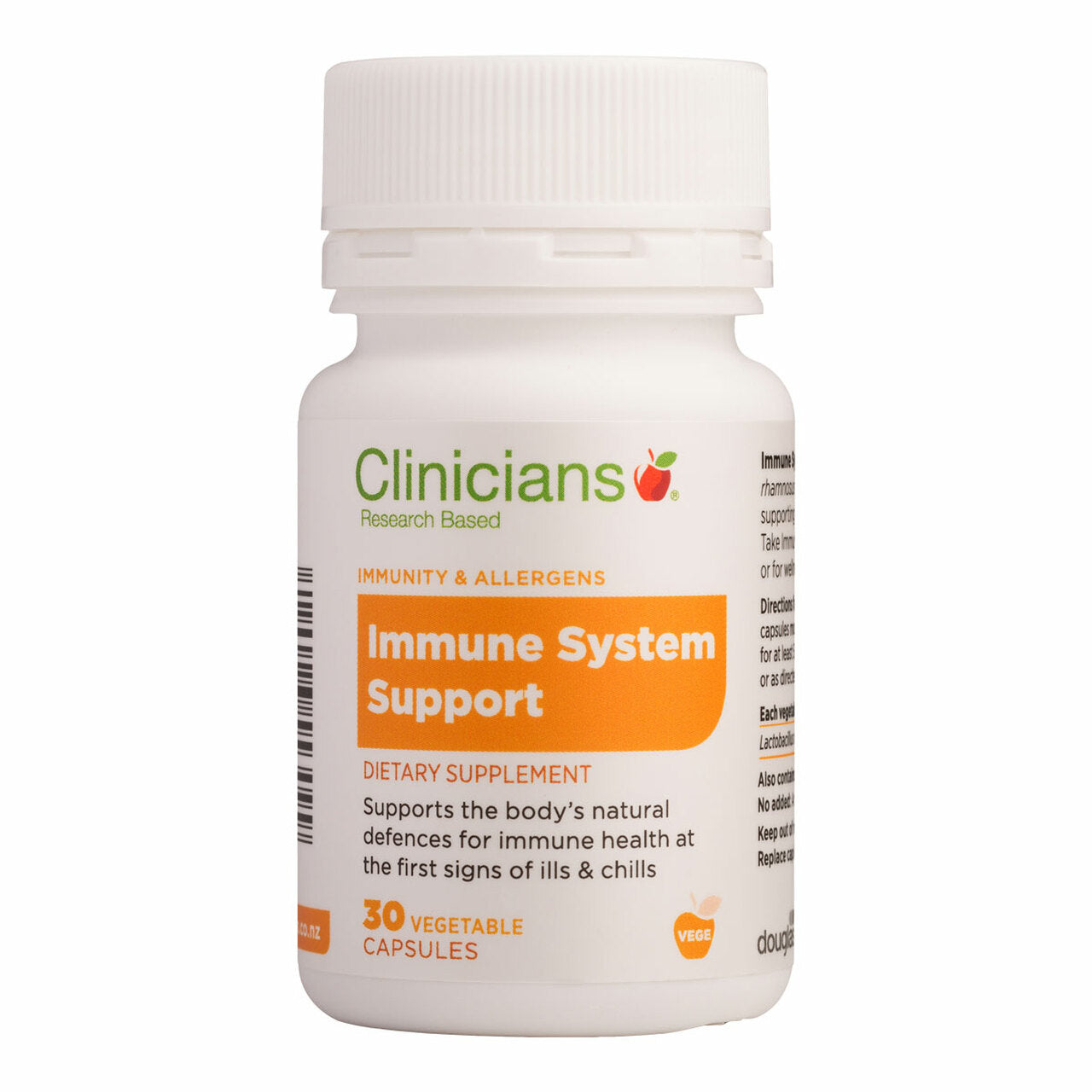 Clinicians Immune System Support 30 Vege Capsules.