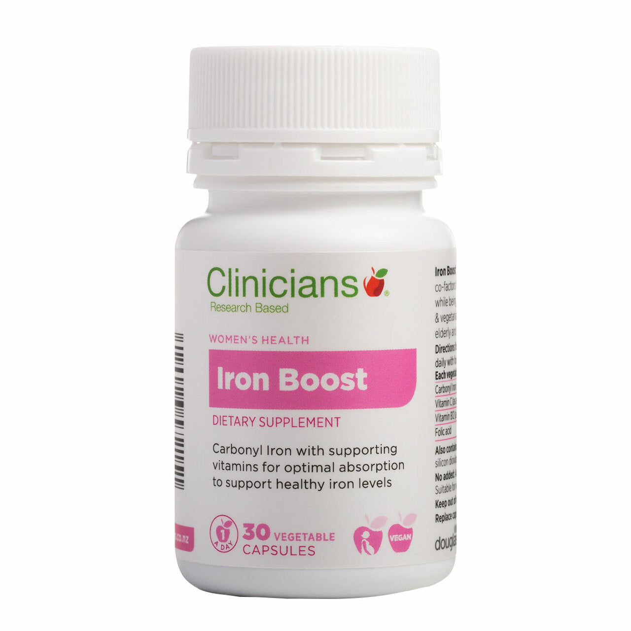 Clinicians Iron Boost 30 Vege Capsules.