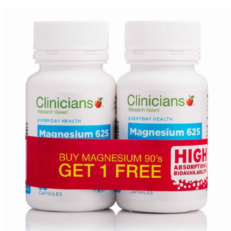 Clinicians Magnesium 625 90X2 Capsules Bonus Pack.