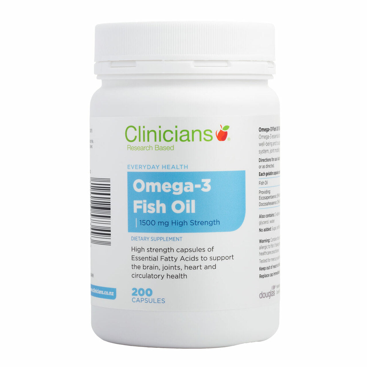 Clinicians Omega-3 Fish Oil 200 Capsules.