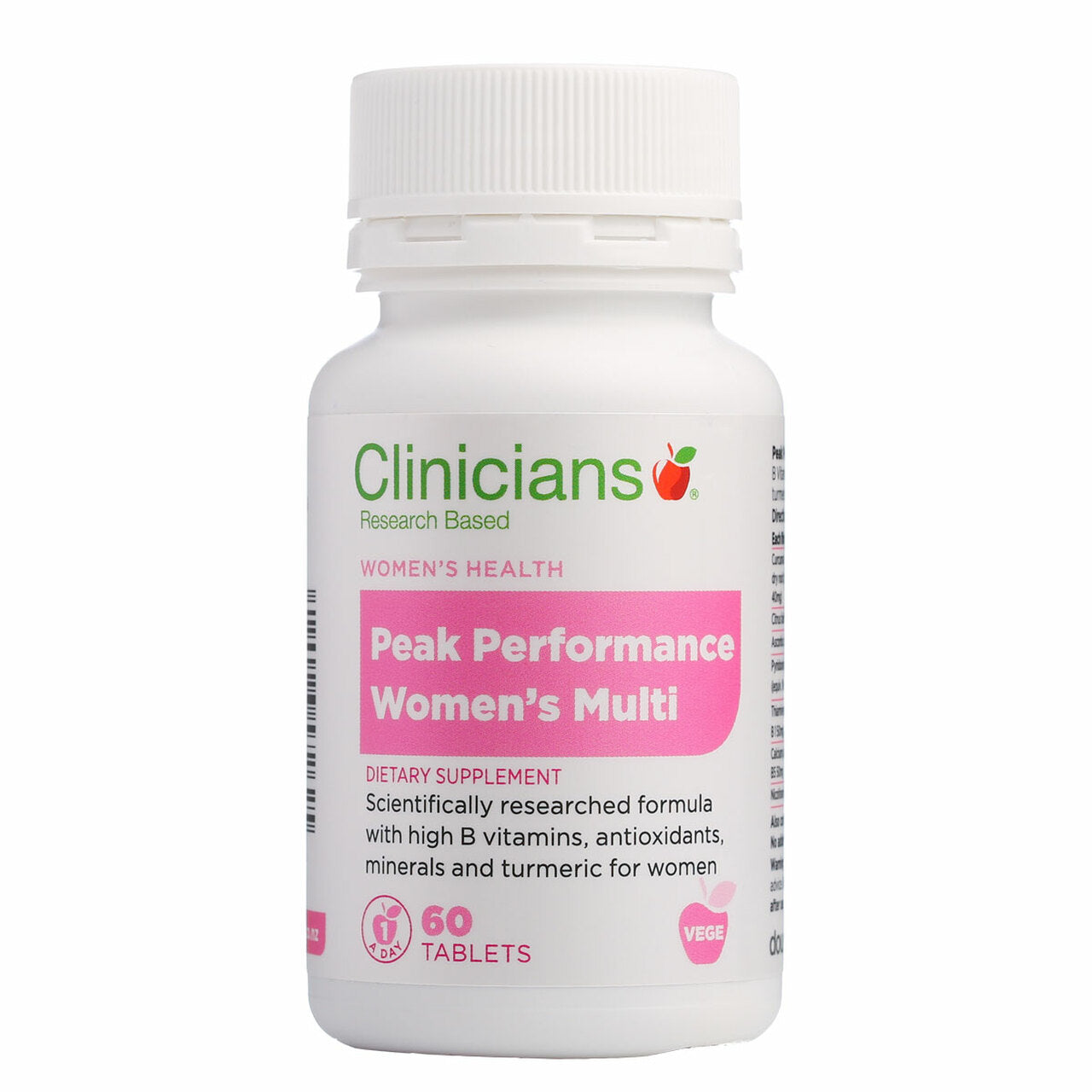 Clinicians Peak Performance Women's Multi 60 Tablets.