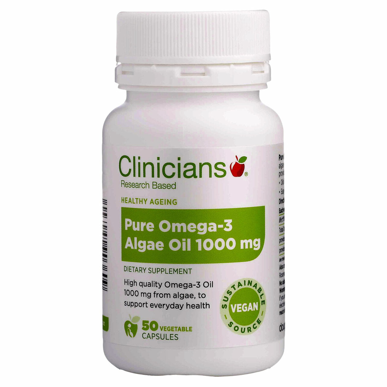 Clinicians Pure Omega-3 Algae Oil 50 Vege Capsules.