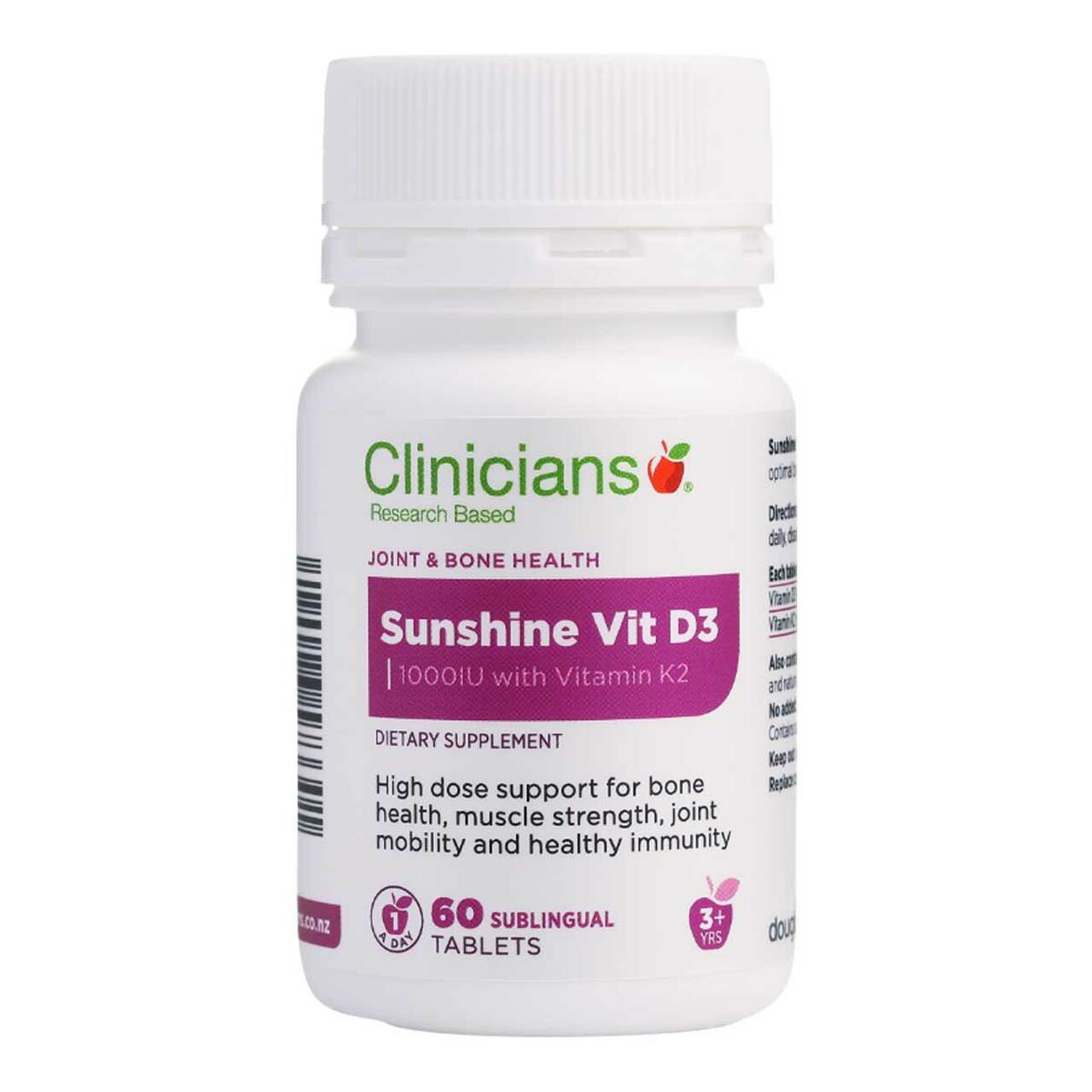 Clinicians Sunshine Vitamin D3 With Vitamin K2 60 Tablets.