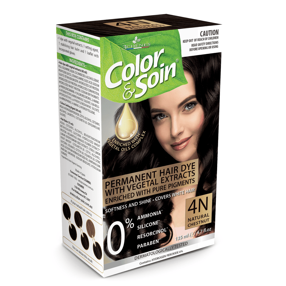 Color & Soin Permanent Hair Dye 4N - Natural Chestnut