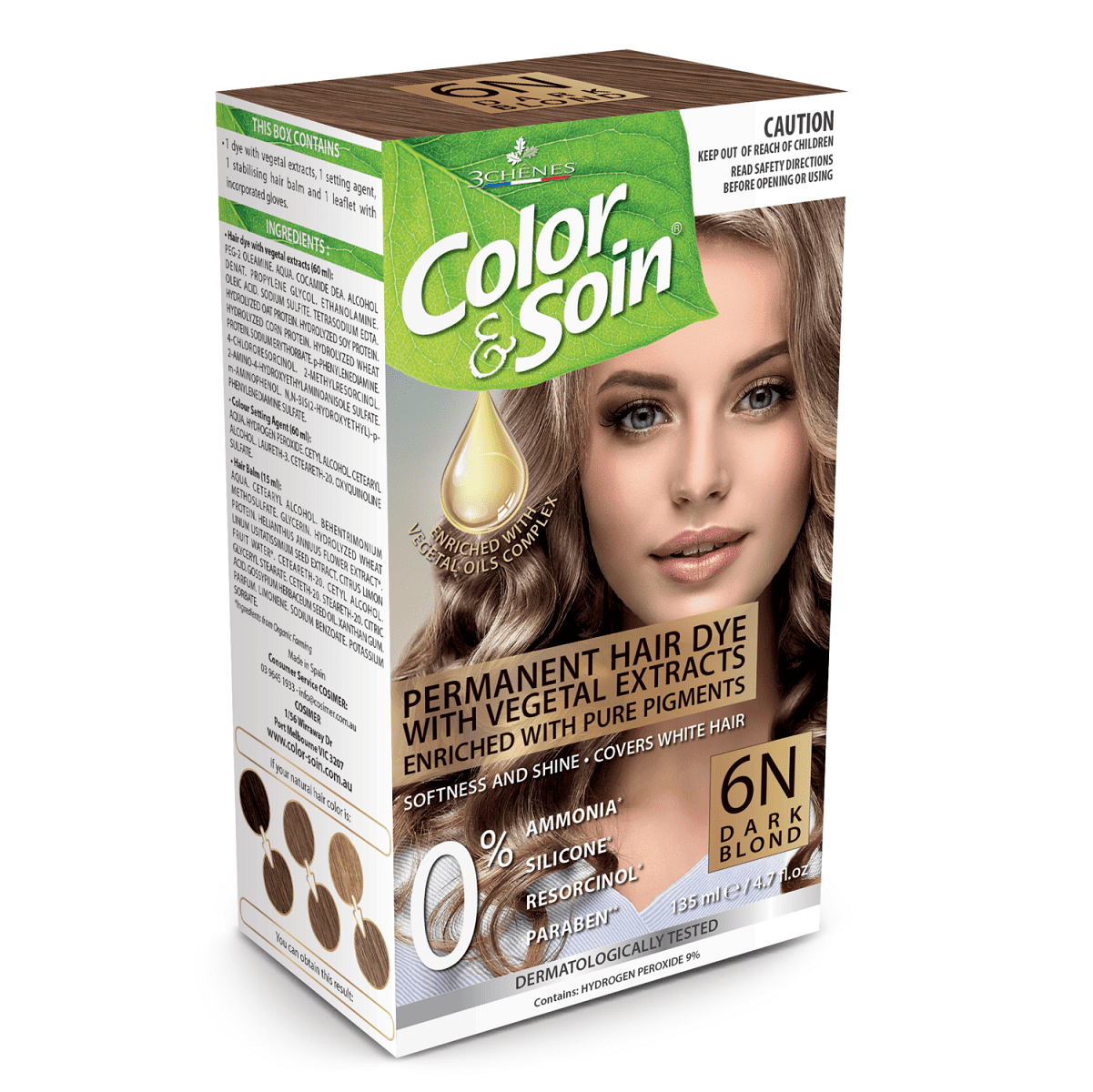Color & Soin Permanent Hair Dye 6N - Dark Blond.