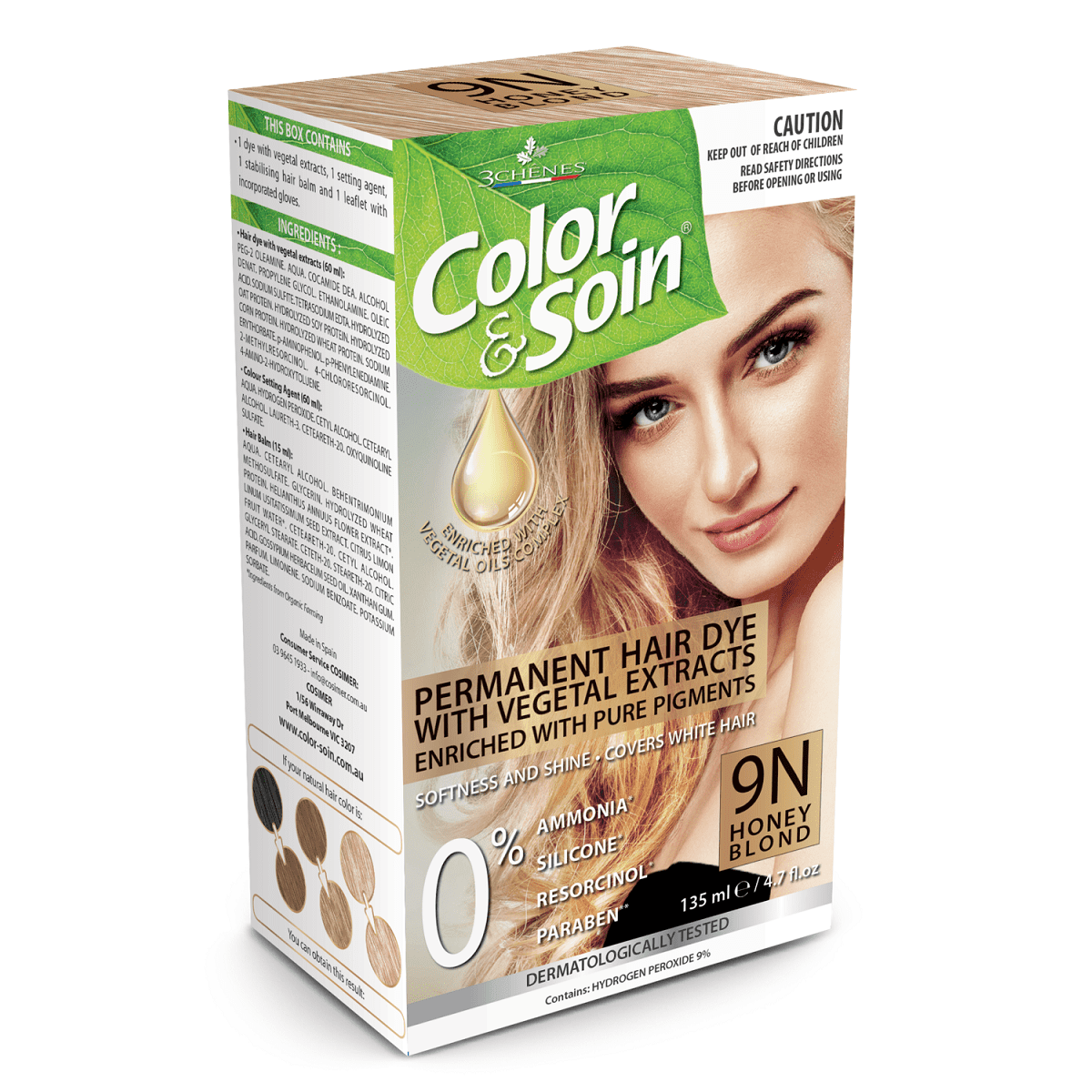 Color 9n Extensions Color & Soin Permanent Hair Dye 9N - Honey Blond | Ocare Health&Beauty
