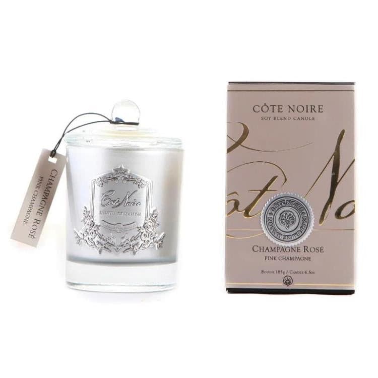 Cote Noire 185g Soy Blend Candle - Pink Champagne - Silver - GMS18518