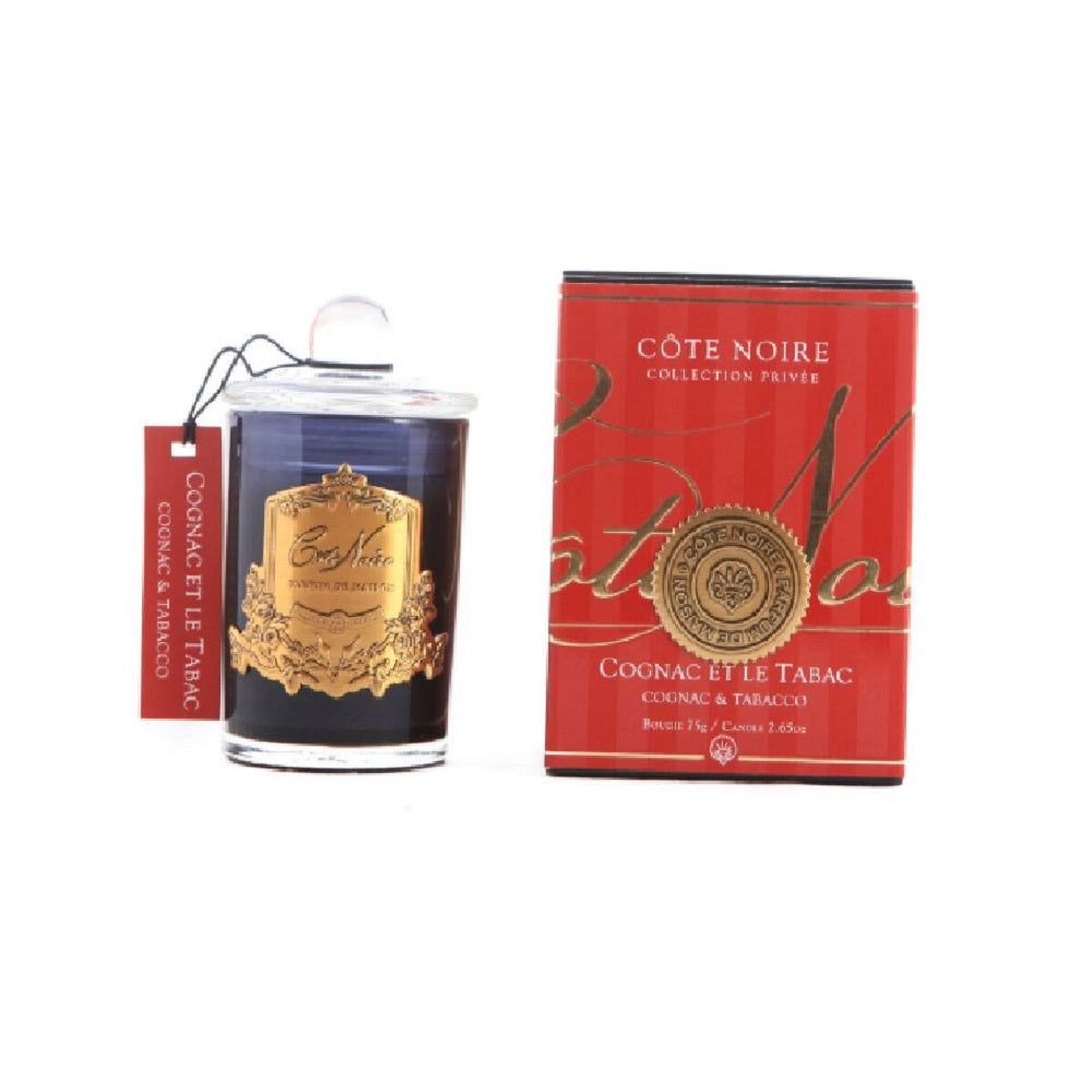 Cote Noire 75G Soy Blend Candle - Cognac & Tobacco - Gold - GML07524.