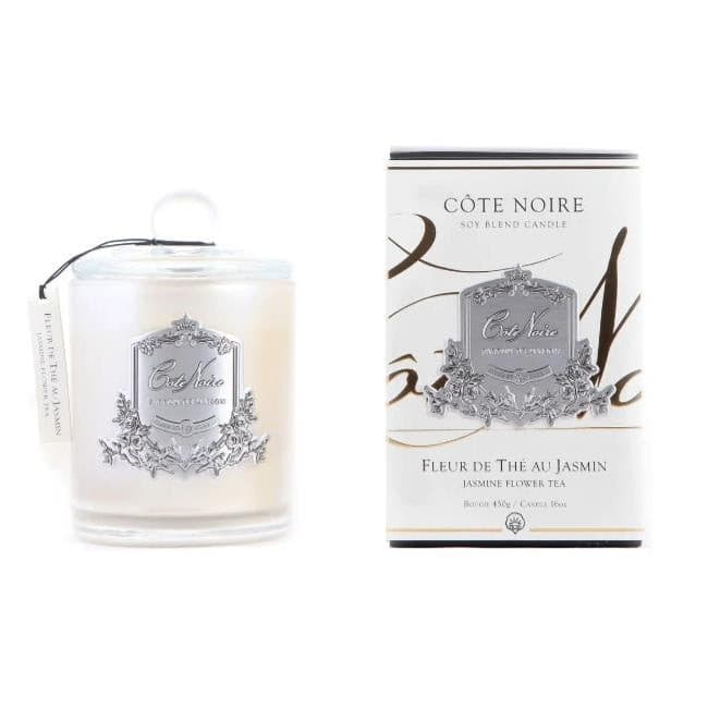 Cote Noire Jasmine Flower 450g - Silver Badge Candle - GMS45020, Candles, OCARE NZ