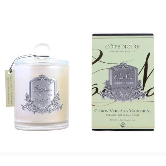 Cote Noire Persine Lime & Tangerine 450g - Silver Badge Candle - GMS45022