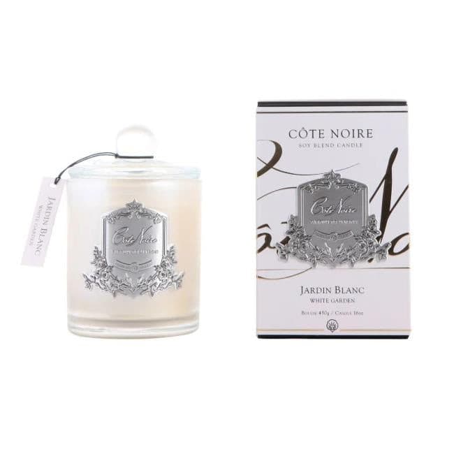 Cote Noire White Garden 450g - Silver Badge Candle