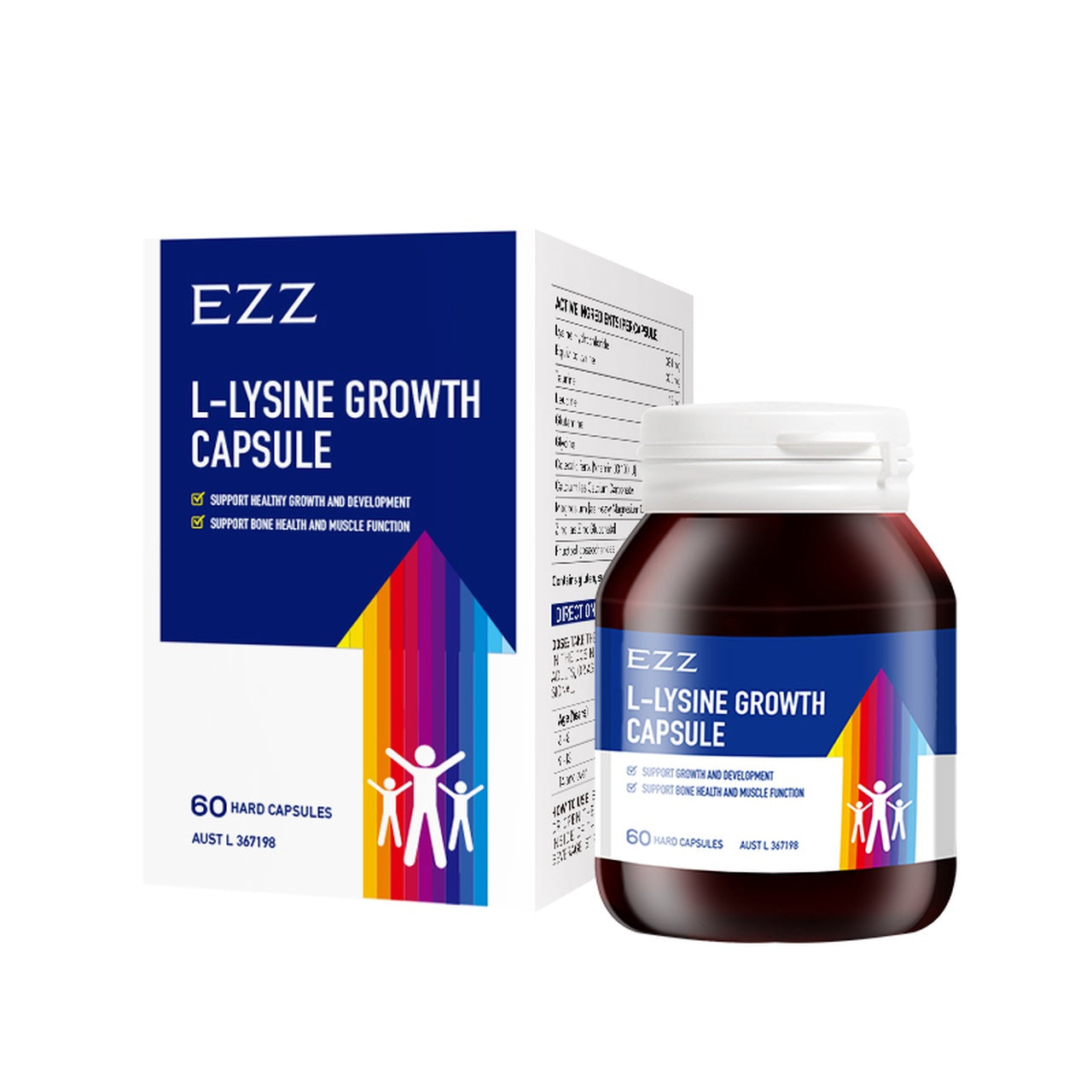 EZZ L-Lysine Growth  60 Hard Capsules