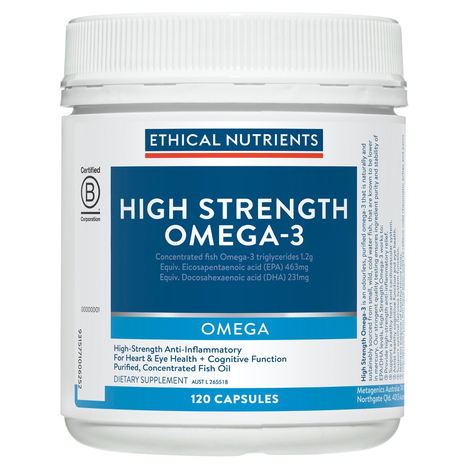 Ethical Nutrients High Strength Omega-3 - Powerful Omega-3 Supplement for Heart, Brain, and Joint Health