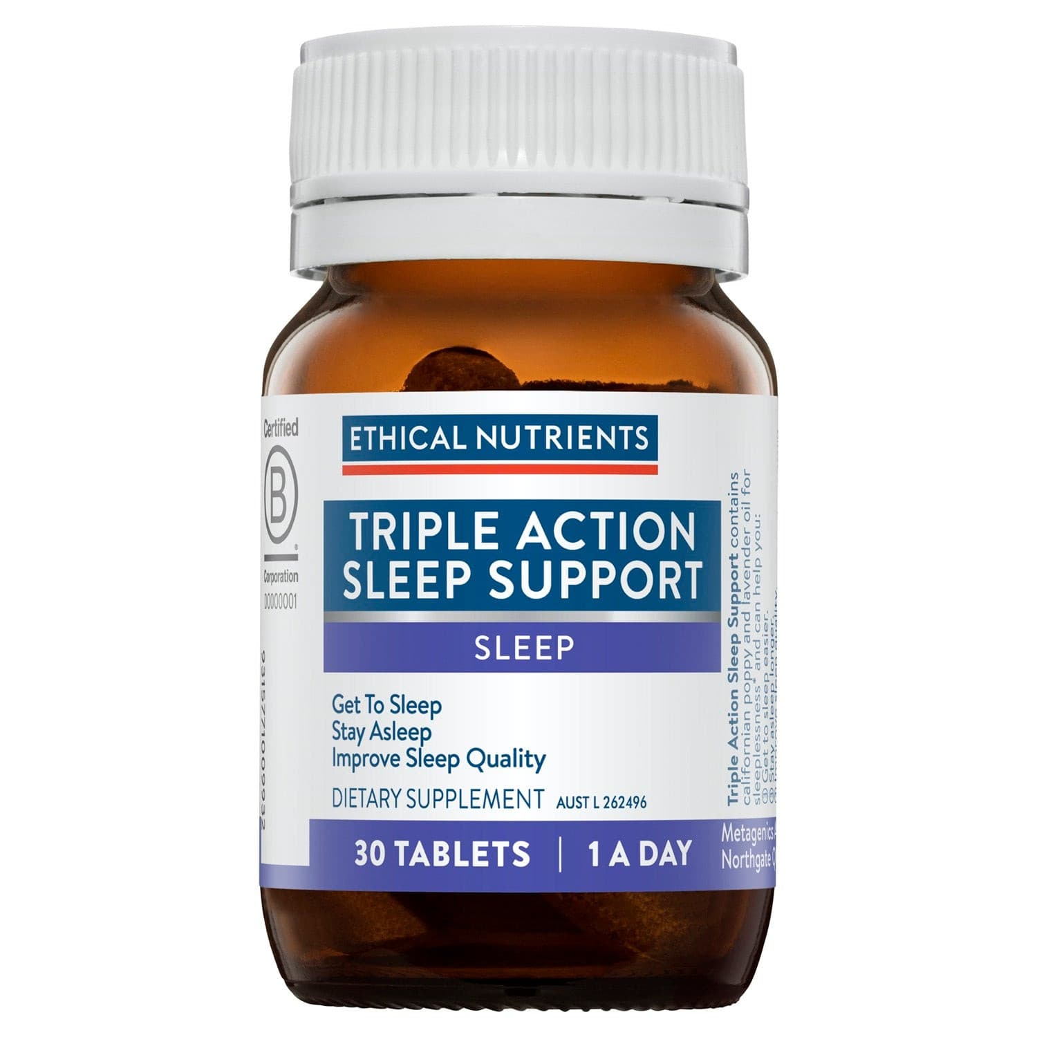 Ethical Nutrients Triple Action Sleep Support 30 Tablets.