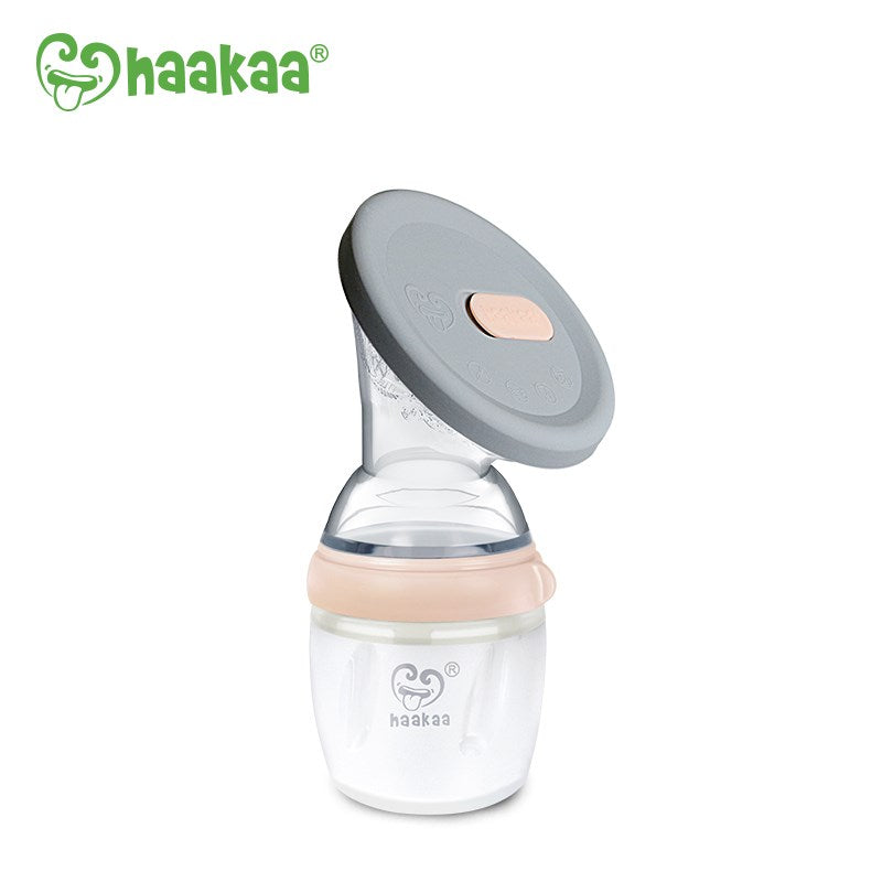 Haakaa Generation 3 160ml Silicone Breast Pump & Silicone Cap Set Nude.