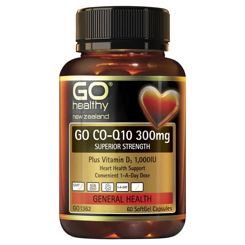 GO Healthy GO Co-Q10 300mg 60 Softgels.