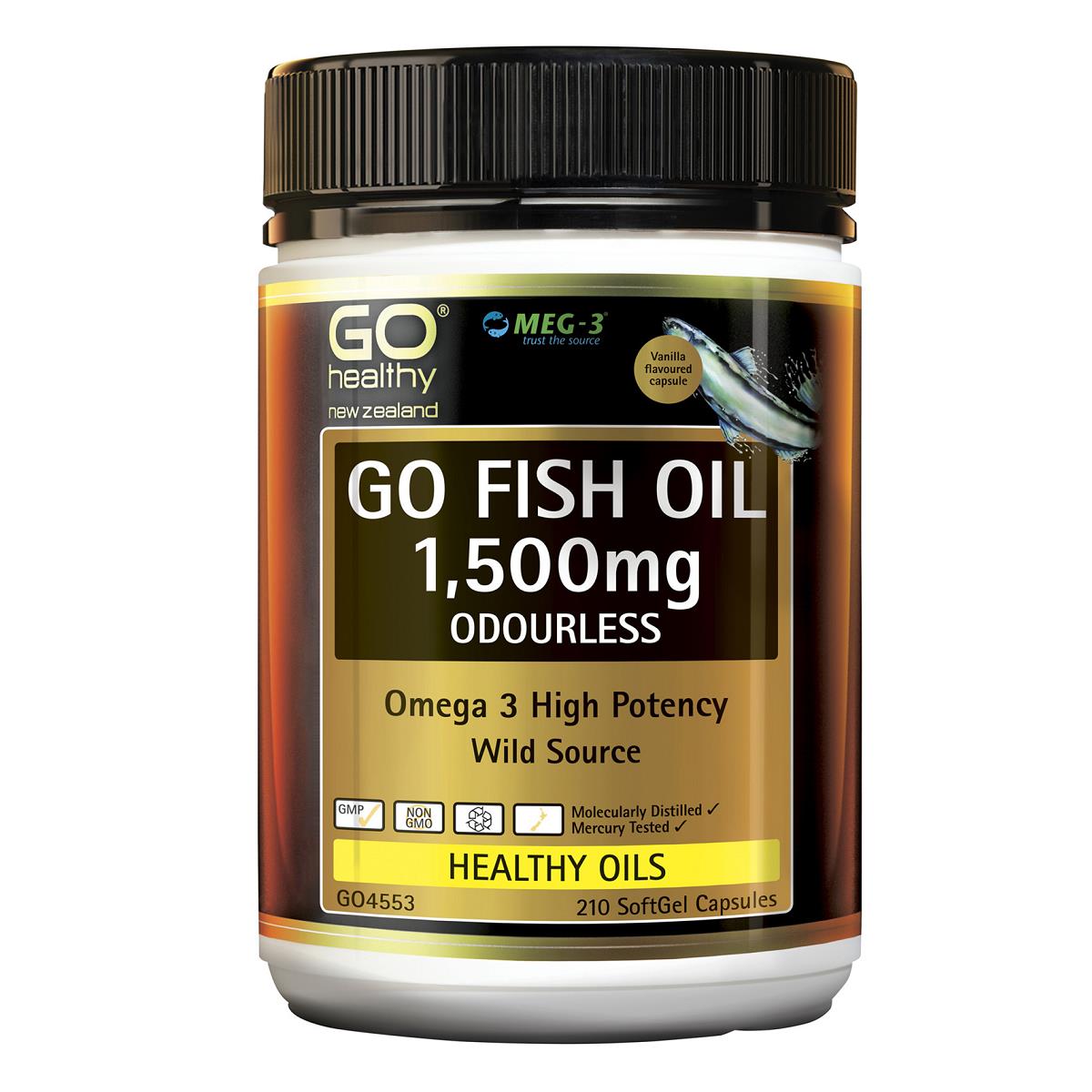 GO Healthy GO Fish Oil 1500mg Odourless 210 Capsules.