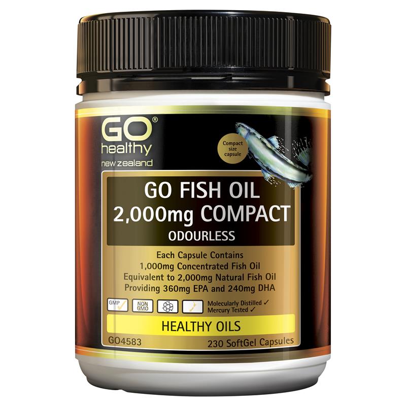 GO Healthy GO Fish Oil 2000mg Compact 230 Capsules.