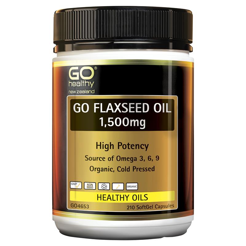 GO Healthy GO Flaxseed Oil 1,500mg 210 Softgels.