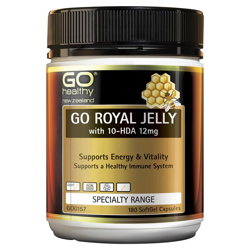 GO Healthy GO Royal Jelly 1000mg With 10-HDA 12mg 180 Softgels.