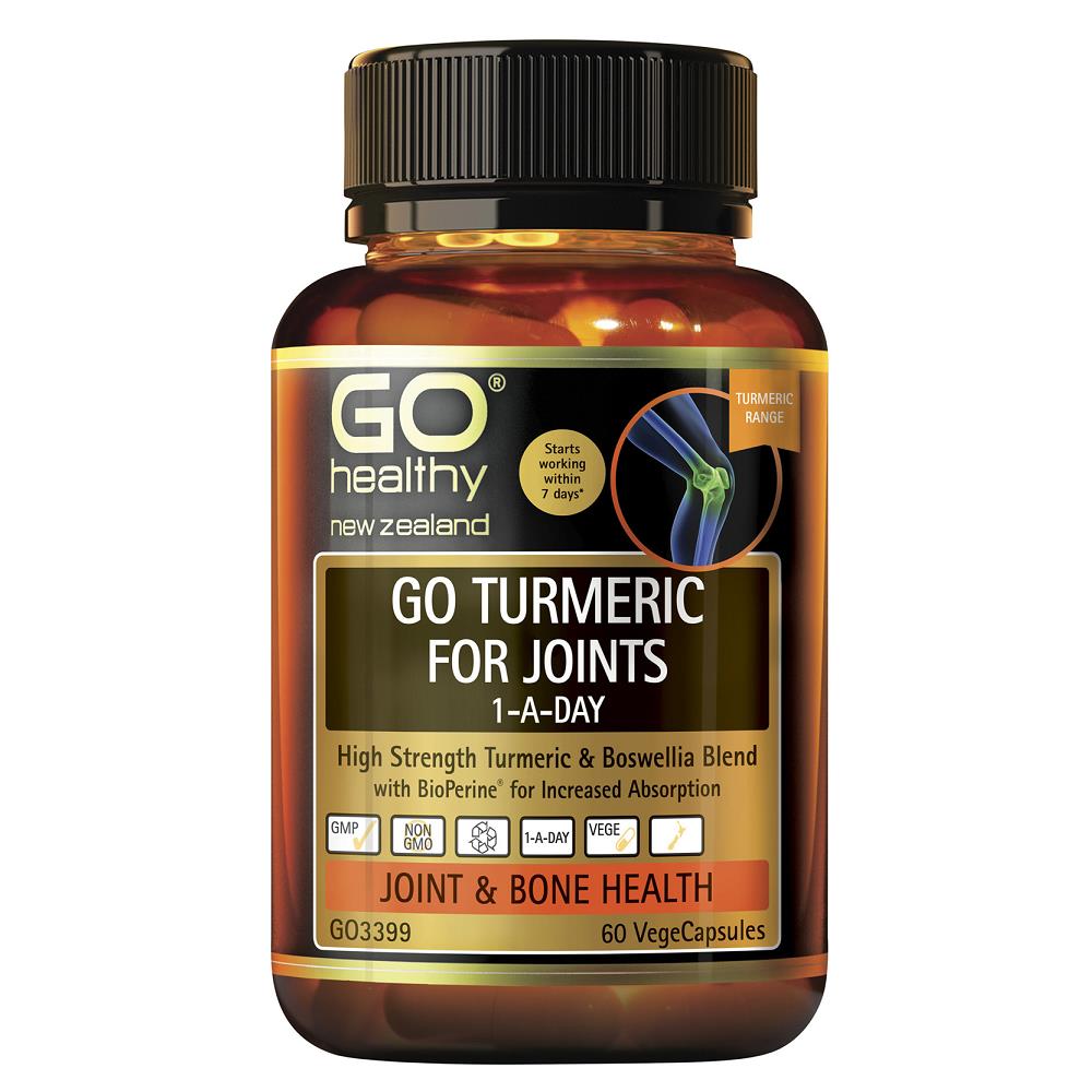 GO Healthy GO Turmeric For Joints 1-A-Day 60 Vege Capsules.