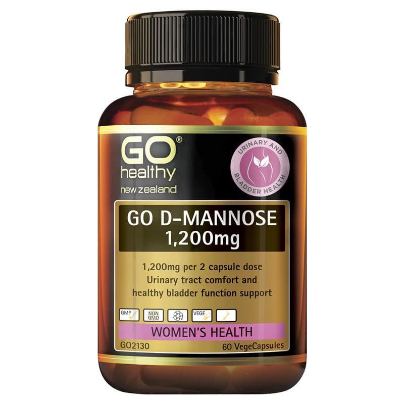 GO Healthy Go D-Mannose 1200mg 60 Vege Capsules.