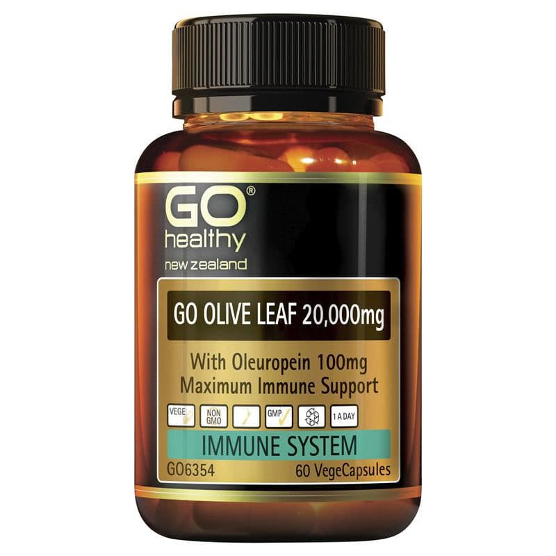 GO Healthy Go Olive Leaf 20,000mg 60 Vege Capsules.