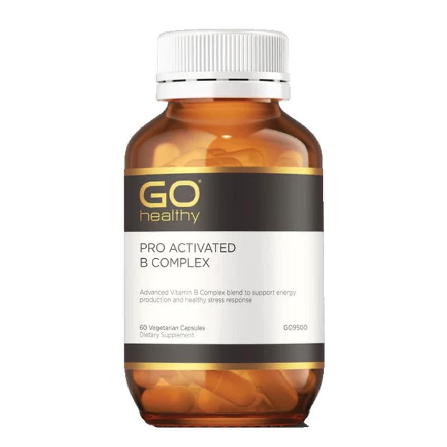 GO Healthy Pro Activated B Complex: High-potency formula with activated B vitamins for energy, stress management, and nervous system support.