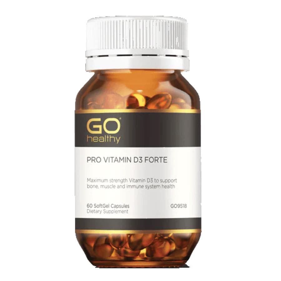 GO Healthy Pro Vitamin D3 Forte 60 SoftGel Capsules.