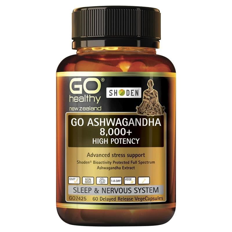 Go Healthy GO Ashwagandha 8000+ 60 Vege Capsules.