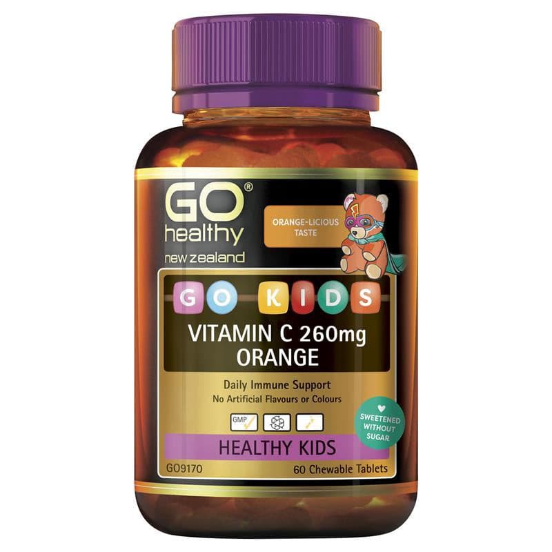 Go Healthy GO Kids Vitamin C Orange 60 Chewable Tablets.