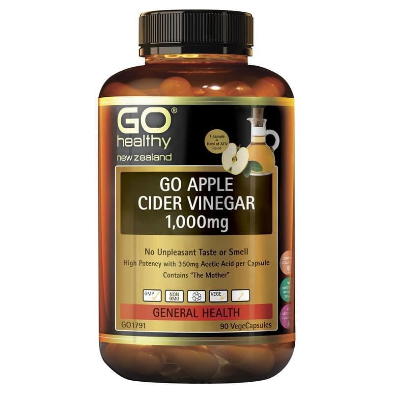 Go Healthy Go Apple Cider Vinegar 1000mg 90 Vege Capsules.