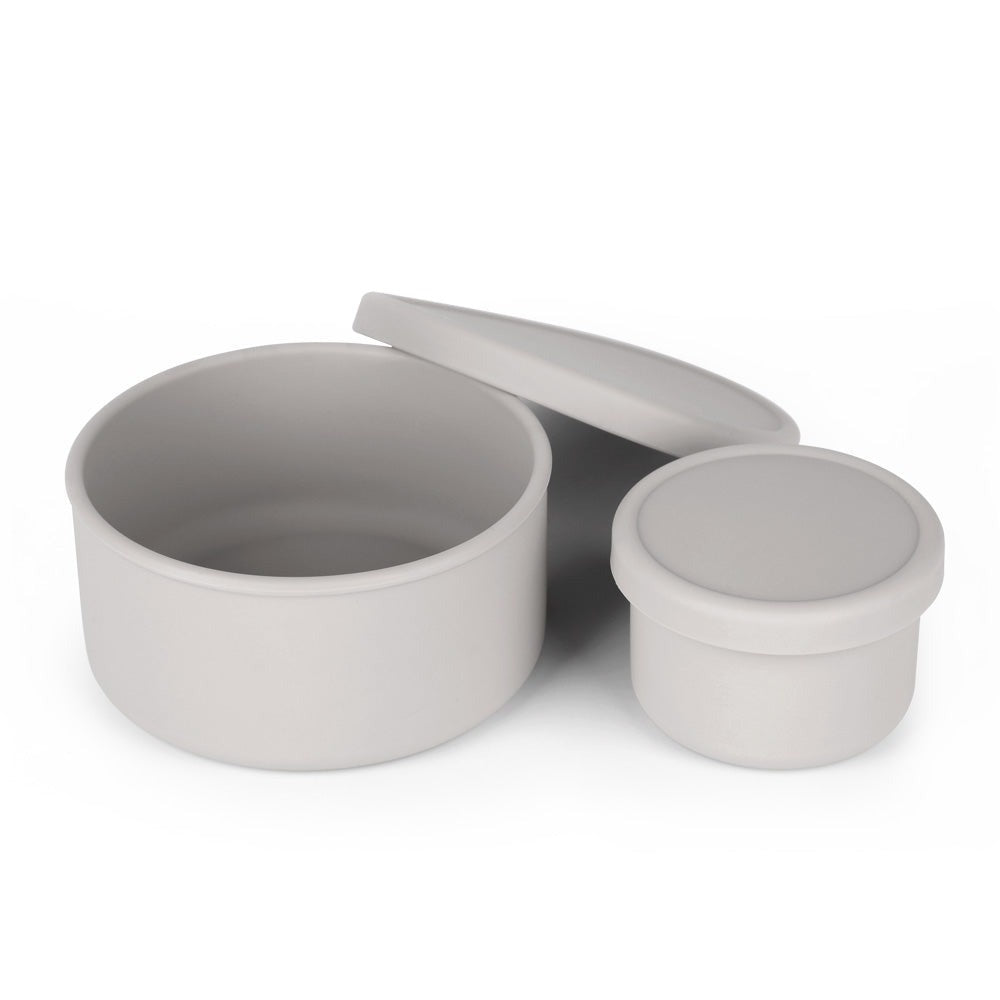 Haakaa Round Silicone Food Container Set - Suva Grey