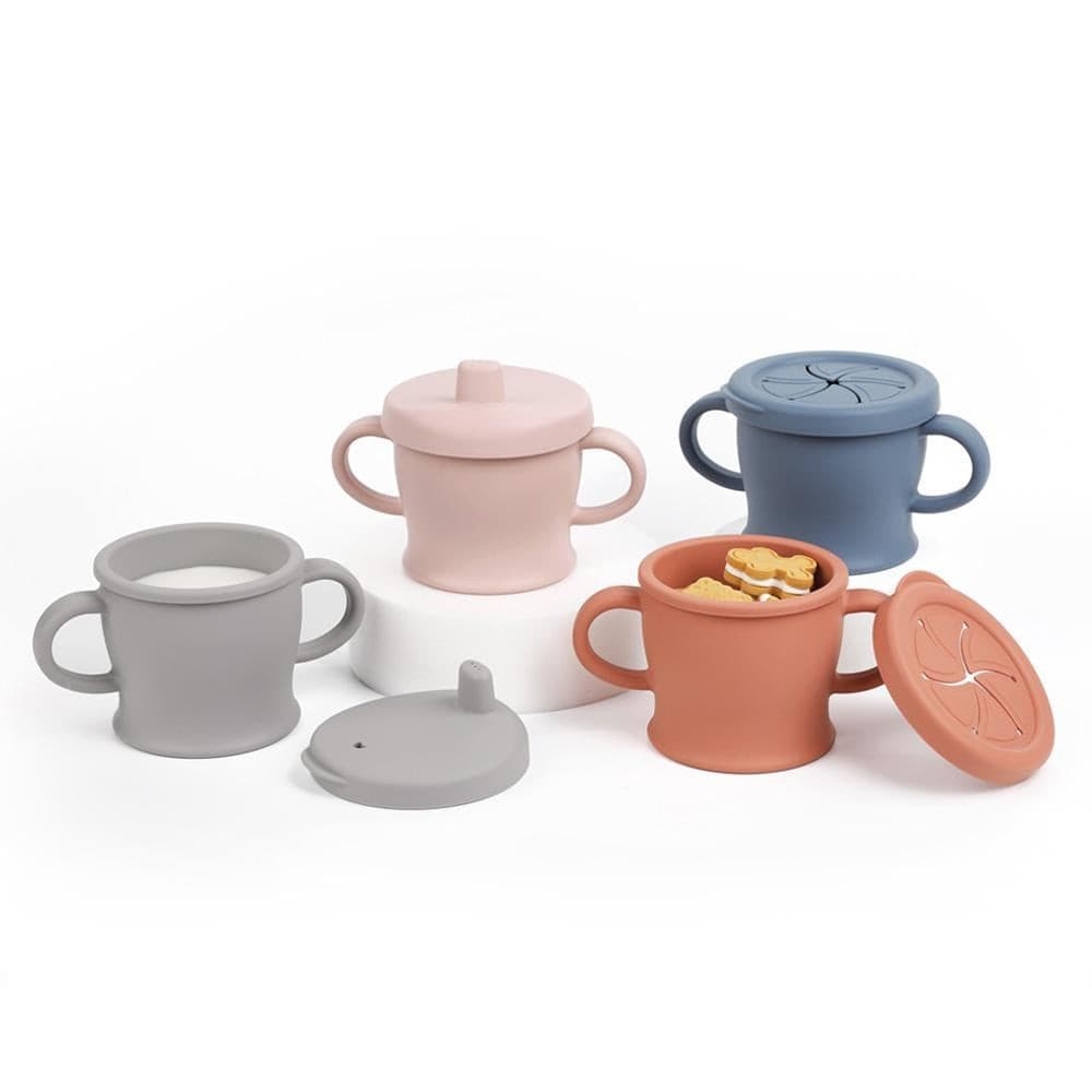 Haakaa Silicone Sip-N-Snack Cup-Suva Grey.