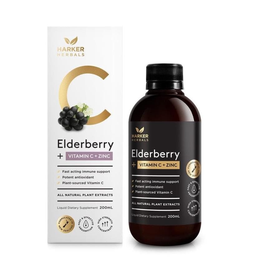 Harker Herbals Vitamin C + Elderberry 200ml.