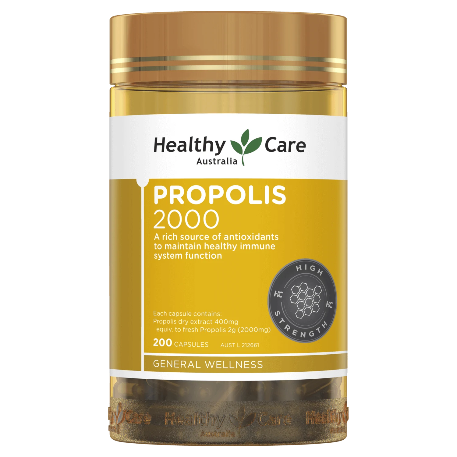 Healthy Care Propolis 2000mg 200 Capsules.