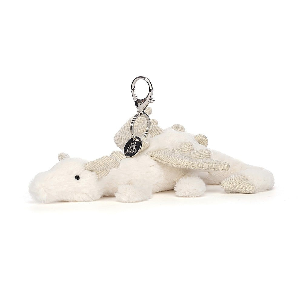 Jellycat Snow Dragon Bag Charm One Size - H12 X W22 CM