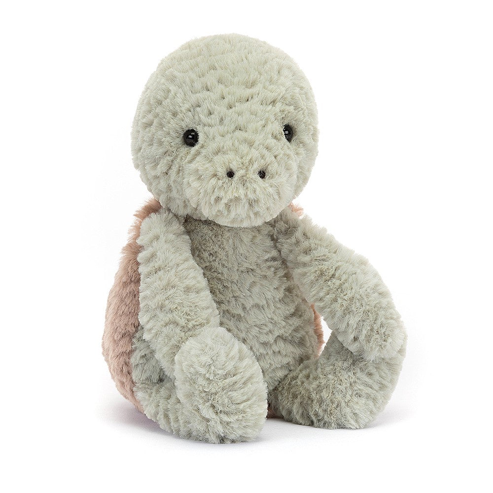 Jellycat Tumbletuft Turtle: A colorful plush toy turtle with a soft, huggable body and a vibrant shell, perfect for imaginative play and cuddling.