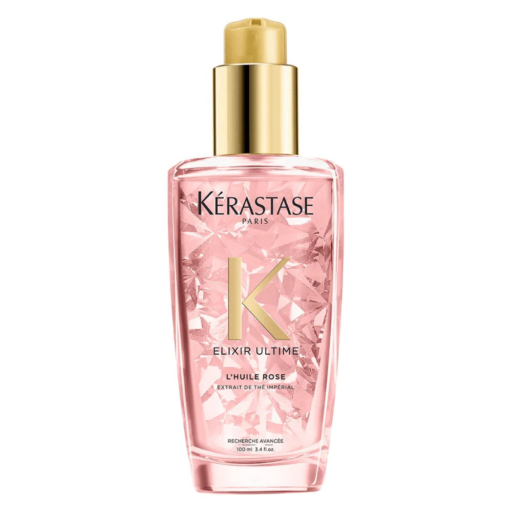 Kerastase Elixir Ultime L'Huile Rose Hair Oil - This exquisite oil is infused with a delicate rose fragrance and is designed to deeply nourish, protect, and add shine to your hair.