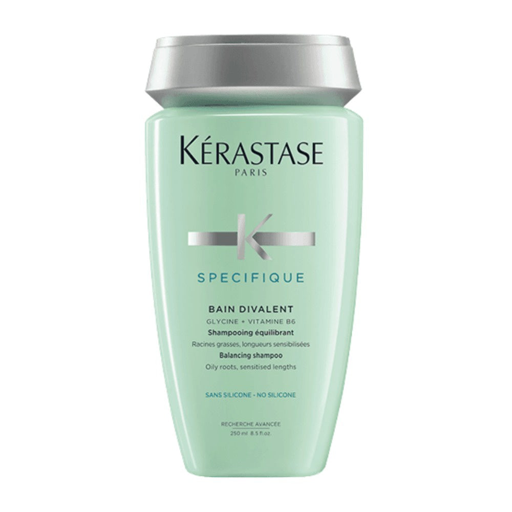 Kerastase Specifique Balancing Shampoo for Oily Scalp, Dry Ends - The shampoo is designed to balance oily scalps and hydrate dry ends, providing a solution for both concerns.