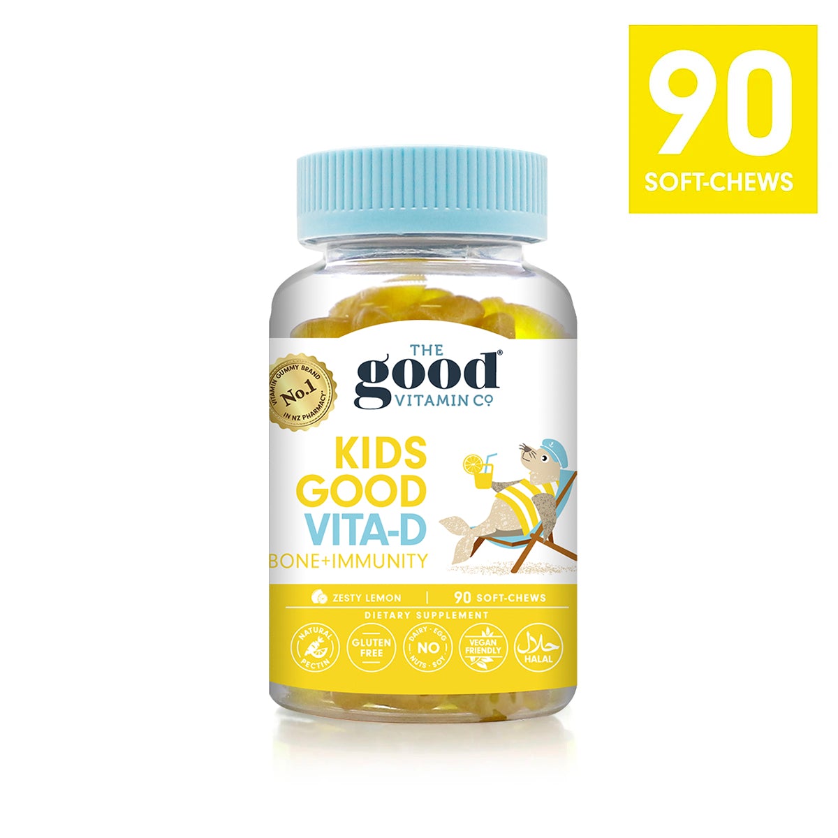 The Good Vitamin CO. Kids Good Vita-D Bone + Immunity 90 Soft-Chews.