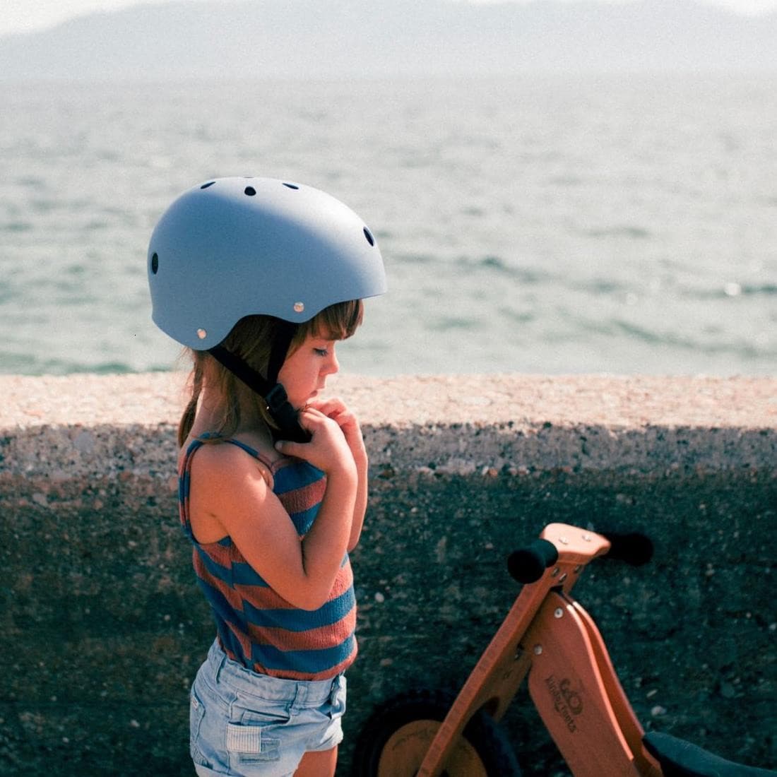 Kinderfeets Blue Matte Helmet.