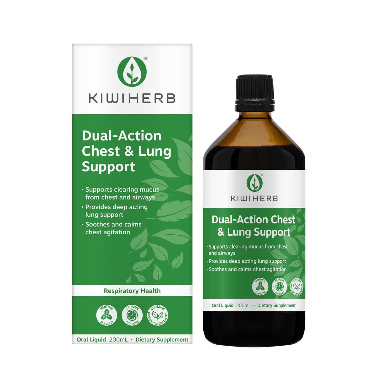 Kiwiherb Dual Action Chest & Lung Support 200ml.