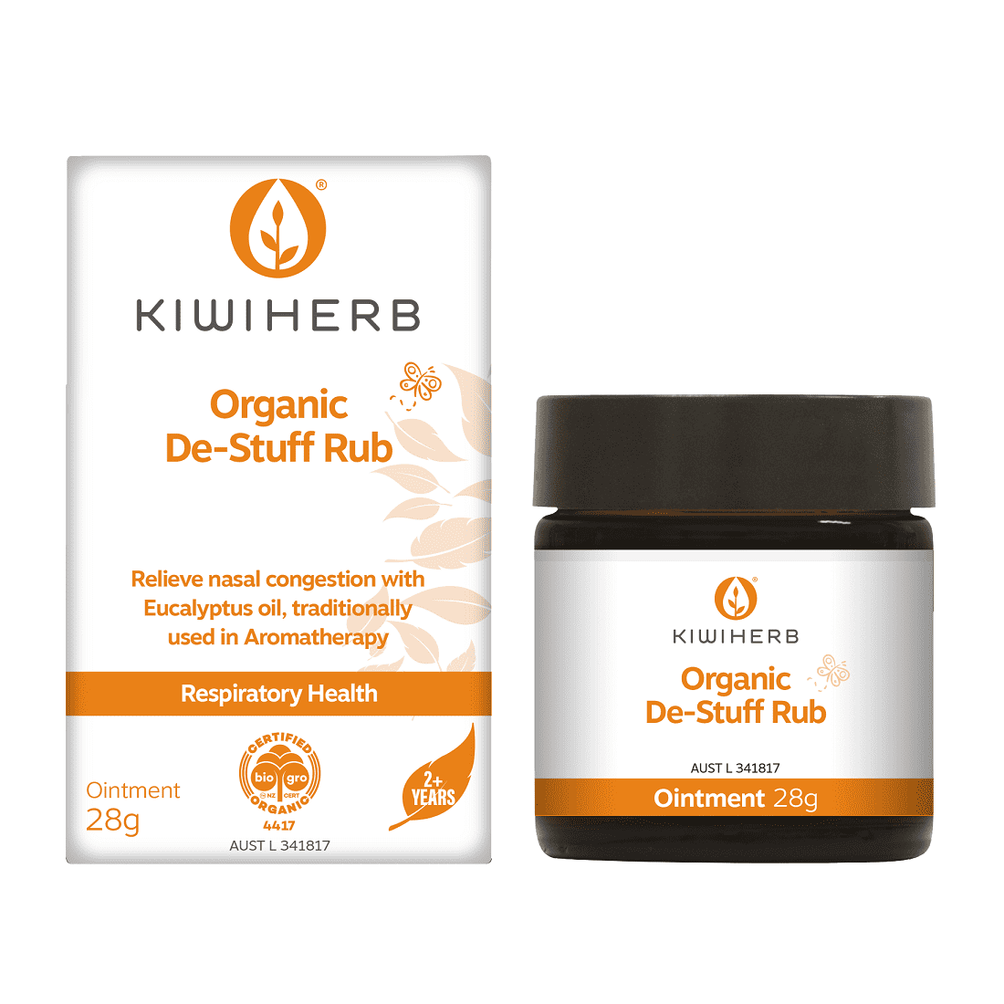 Kiwiherb Organic De-Stuff Rub 28g.