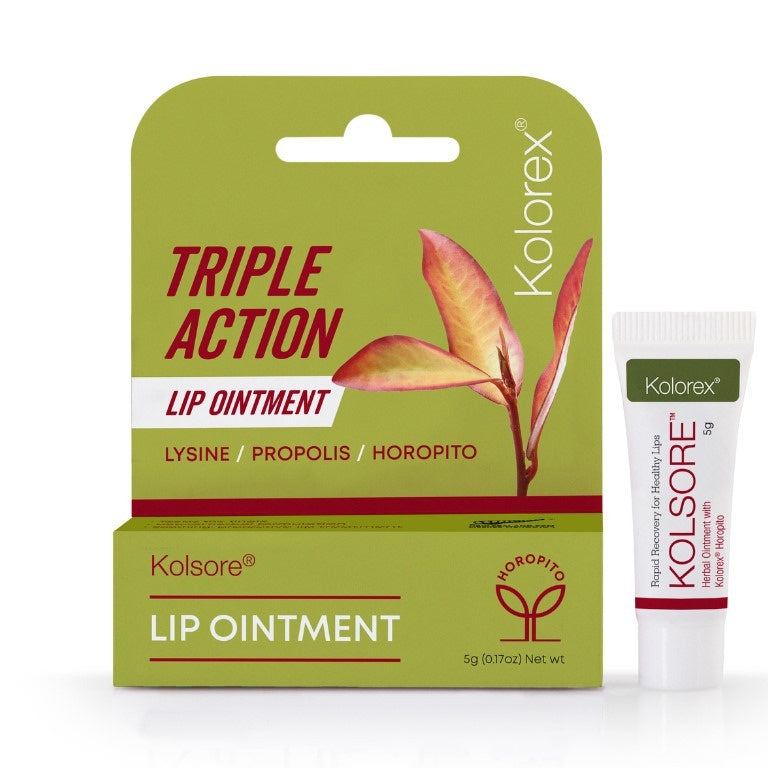 "Kolorex Triple Action Lip Ointment" - A natural and effective lip ointment that soothes and repairs dry, chapped lips.