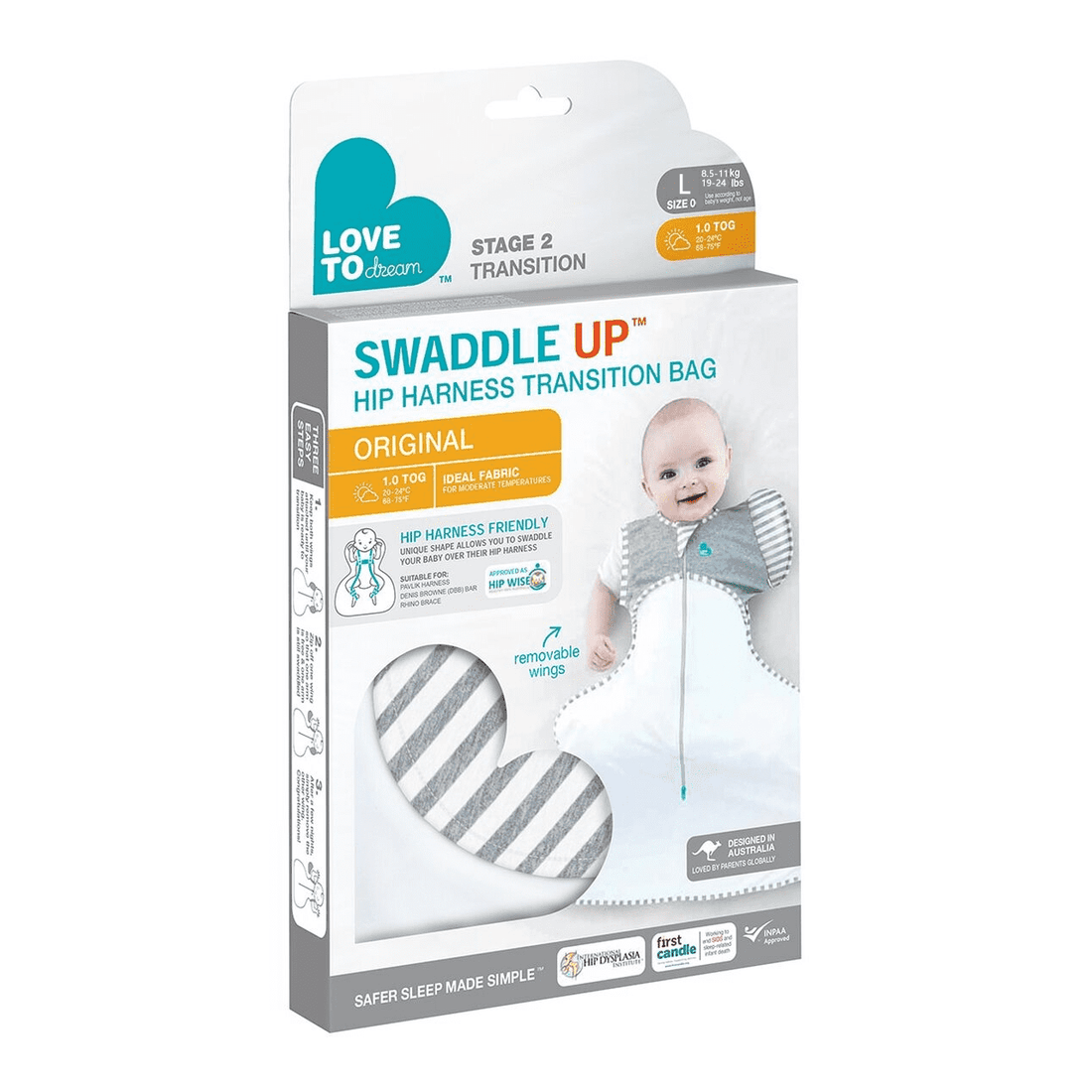 Love To Dream Swaddle UP Transition Bag Hip Harness Grey, image 4