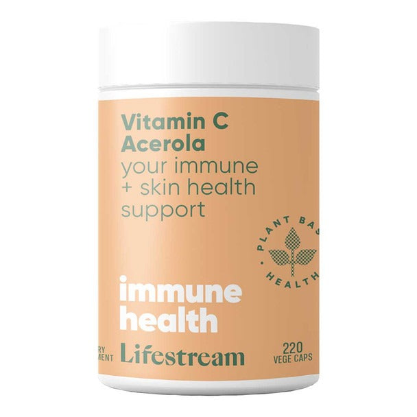 Lifestream Vitamin C Acerola - a natural and antioxidant-rich supplement for immune support, collagen production, and overall health.