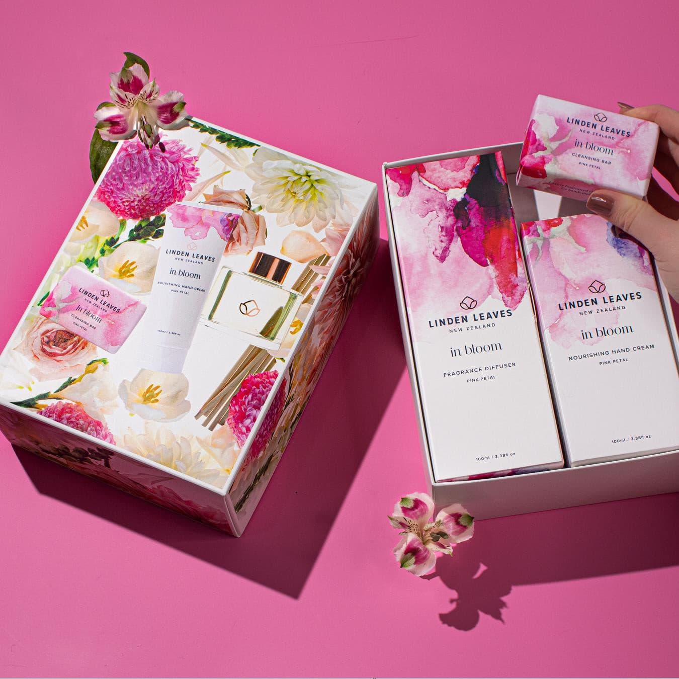 Linden Leaves Pink Petal Hands & Home Gift Set.