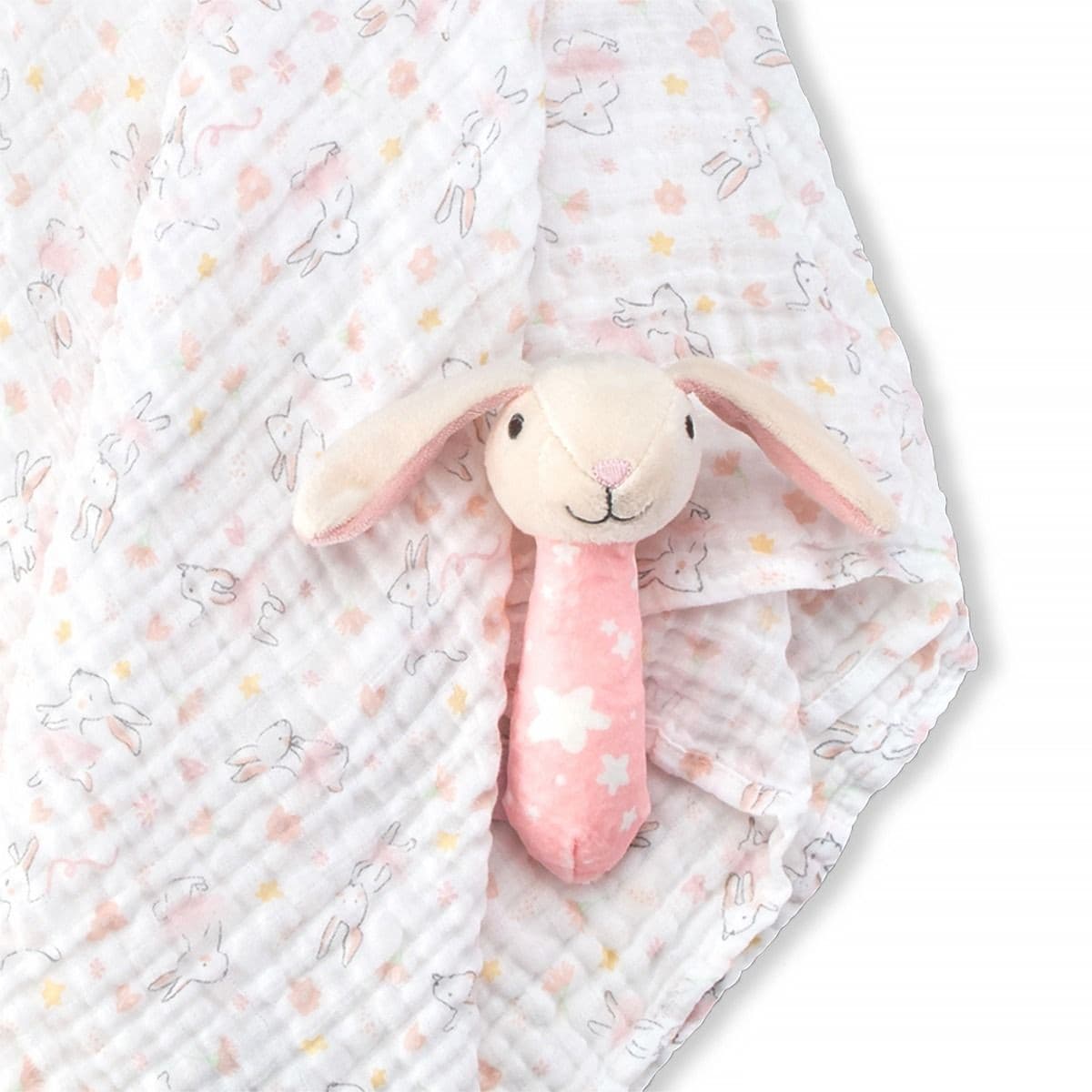 Little Linen Muslin Wrap & Crinkle Toy - Ballerina Bunny.